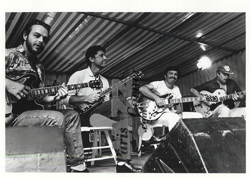 Boulou Ferret, Sacha Distel, Christian Escoudé et Babik Reinhardt 1986, Sacha Distel, Christian Escoudé, Boulou Ferret, Babik Reinhardt