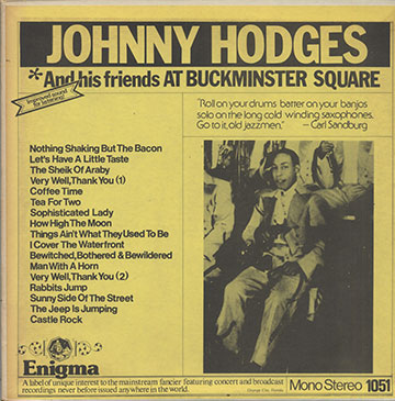 And his friends AT BUCKMINSTER SQUARE,Johnny Hodges