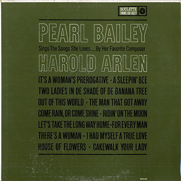 Sings the Songs she loves...By her Favorite Composer Harold Arlen,Pearl Bailey