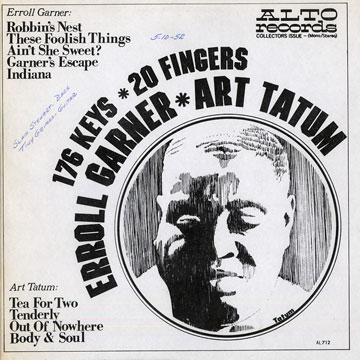 GARNER, ERROLL - 176 keys - 20 fingers: Erroll Garner - Art Tatum - 33T
