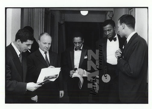 Maurice Cullaz, Milt Jackson et Connie Kay, Maurice Cullaz, Milt Jackson, Connie Kay