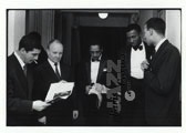 Maurice Cullaz, Milt Jackson et Connie Kay ,Maurice Cullaz, Milt Jackson, Connie Kay