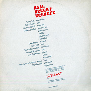 Baal Brecht Breuker,Willem Breuker