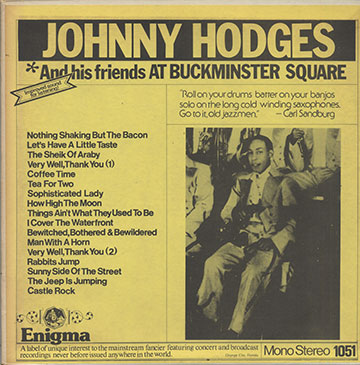 And his friends AT BUCKMINSTER SQUARE,Johnny Hodges