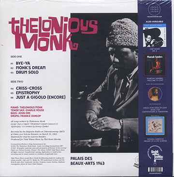 Palais des Beaux-Arts 1963,Thelonious Monk